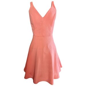 City Triangles Coral Fit & Flare Chevron Textured Lace-Up Back Dress Size 13